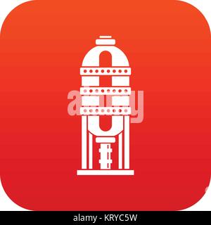 Capacity for oil storage icon digital red Stock Vector