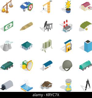 Small business icons set, isometric style Stock Vector