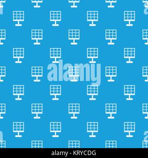 Solar battery pattern seamless blue Stock Vector