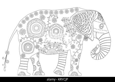 Black and white illustration for coloring book. Stock Photo