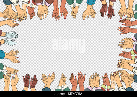 Clap hands frame a business concept, applause Stock Photo