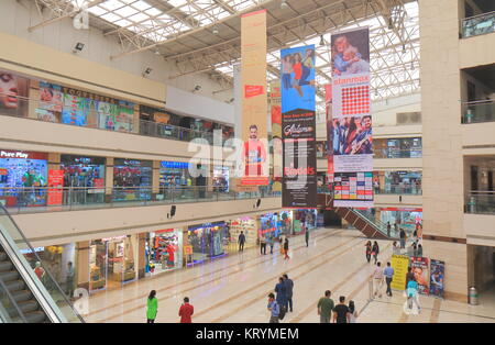 People visit V3S shopping mall in New Delhi India Stock Photo