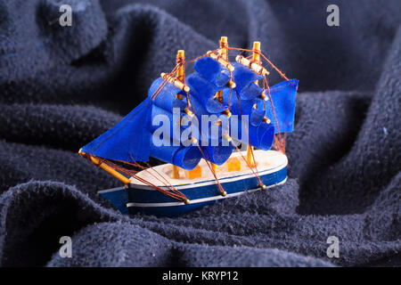 Sailing ship in a blue sea Stock Photo