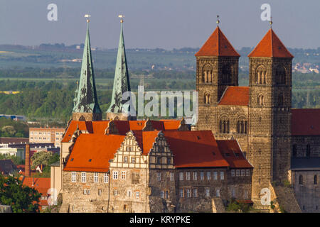 overlooking the quedlinburger schloss Stock Photo