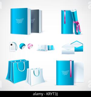 Mockup template for branding and product designs. Isolated realistic Stationery. Easy to use for advertising branding and marketing. eps10 Stock Vector