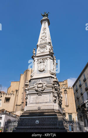 Obelisk of Immacolata called The Spire of the Immaculate Virgin in Naples Stock Photo