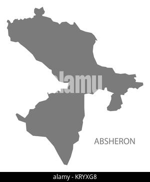 Absheron Azerbaijan Map grey Stock Photo