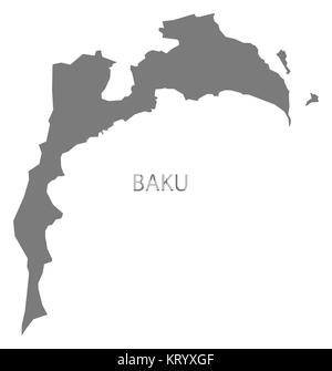 Baku Azerbaijan Map grey Stock Photo