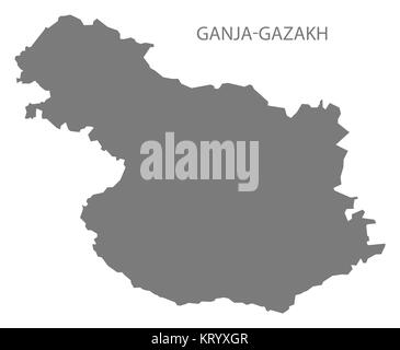 Ganja-Gazakh Azerbaijan Map grey Stock Photo