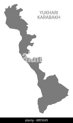 Yukhari Karabakh Azerbaijan Map grey Stock Photo