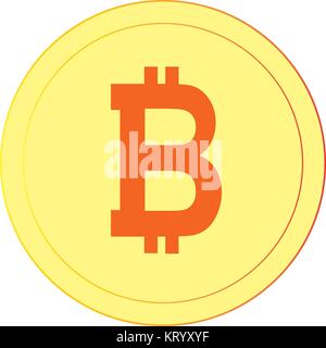 bitcoin symbol flat design vector symbol Stock Vector