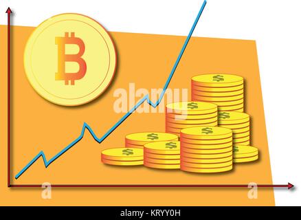bitcoin chart vector graphic symbol Stock Vector