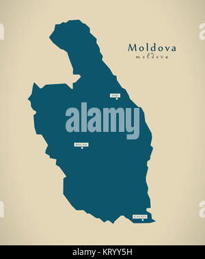 Modern Map - Moldova Romania RO illustration Stock Photo