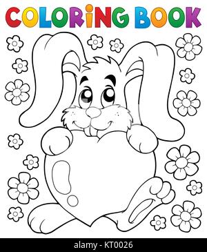 Coloring book Valentine topic 2 Stock Photo