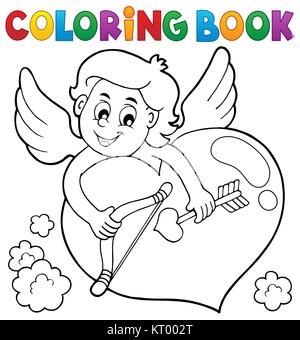 Coloring book Cupid topic 2 Stock Photo