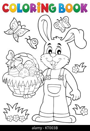Coloring book Easter rabbit theme 7 Stock Photo