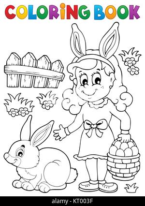Coloring book Easter topic image 2 Stock Photo