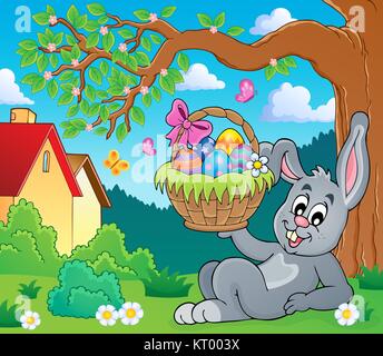 Easter bunny theme image 9 - picture illustration Stock Photo - Alamy