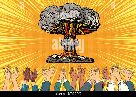 Nuclear war applause from the audience Stock Photo