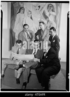 (Portrait of Ralph Burns, Edwin A. Finckel, George Handy, Neal Hefti, Johnny Richards, and Eddie Sauter, Museum of Modern Art, New York, N.Y., ca. Mar. 1947)  (4888656004) Stock Photo