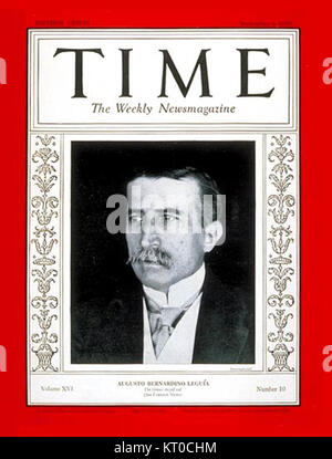 Augusto B. Leguía, former president of Peru, is depicted in this image ...