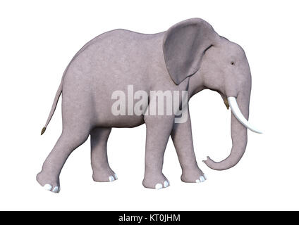 3D rendering of an elephant isolated on white background Stock Photo ...