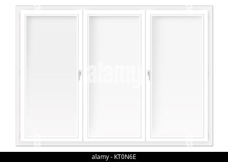 three-leaved window isolated on the white Stock Photo