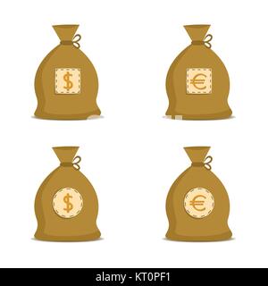Money bag set Stock Vector