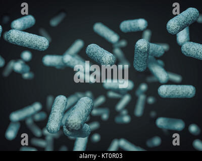 Close up of microscopic bacteria. 3D rendering Stock Photo