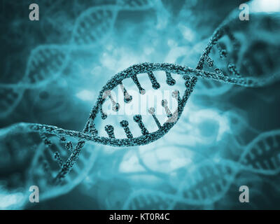 DNA molecule research concept. 3D rendering Stock Photo