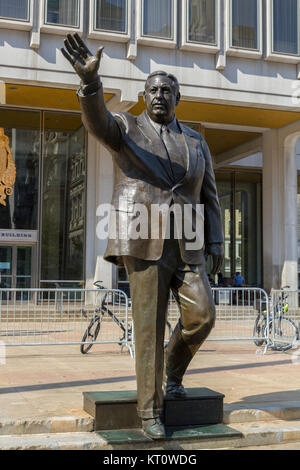 The controversial statue of ex-mayor Frank Rizzo (Francis Lazarro 'Frank' Rizzo, Sr.) outside City Hall, Philadelphia, Pennsylvania, United States. Stock Photo