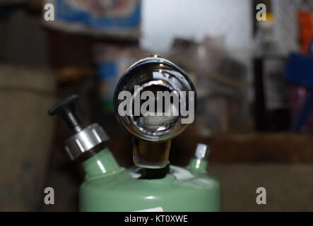 Blowtorch, general view. Blowtorch a with a green tank Stock Photo