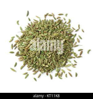 Heap of green egyptian anise fruit on white background Stock Photo