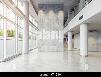 modern business hall architecture. 3d concept Stock Photo