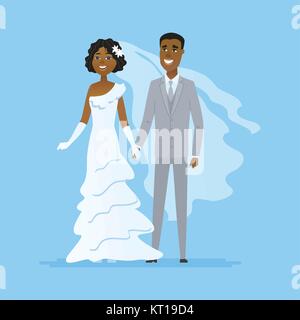 Wedding - cartoon people characters isolated illustration Stock Vector