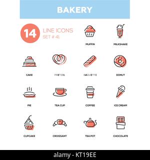 Bakery concept - line design icons set Stock Vector