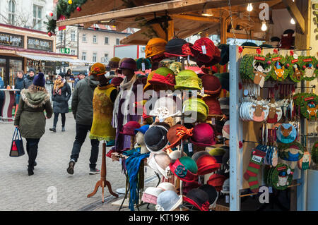 Christmas market in Budapest at Vörösmarty Square Stock Photo