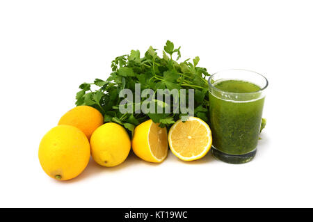 parsley and lemon juice to oil calore Stock Photo