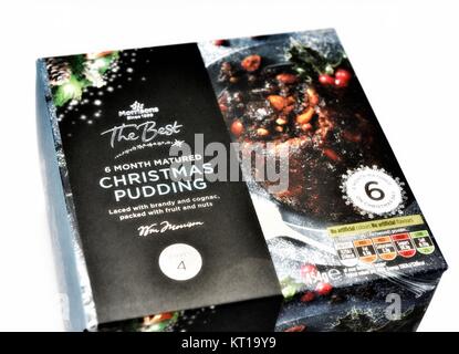 Morrisons The best 6 month matured Christmas Pudding Stock Photo