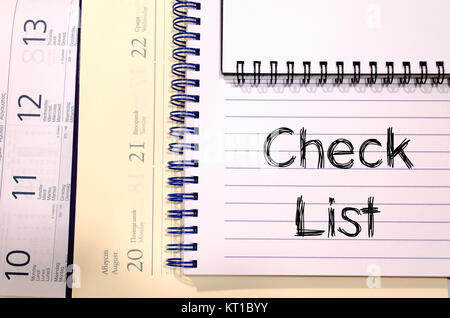 Check list concept on notebook Stock Photo