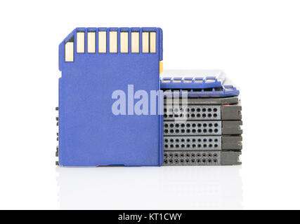 SD memory card on white background Stock Photo