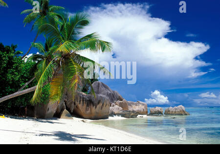 Rocks at beach Anse Source d´Argent, La Digue island, Seychelles Stock Photo