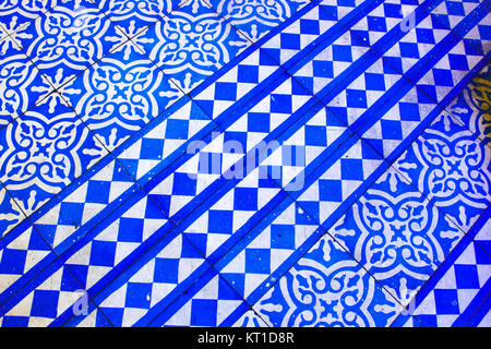 Oriental Blue and White Pattern Background Stock Photo