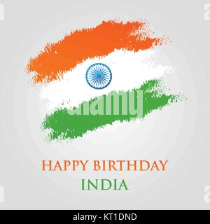 India Republic Day greeting card design vector illustration. 26 January - Republic day of India. Stock Vector