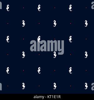 Cute seahorse seamless pattern with decorative bubbles, isolated on ...