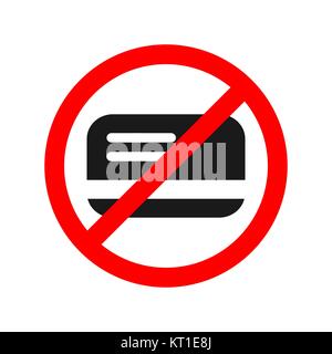 No card allowed sign. Only cash. Stock Vector