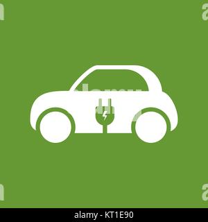 Electric car icon. vector illustration. E-car sign. Stock Vector