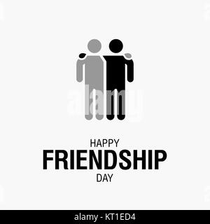 Happy Friendship Day text for friends greeting card simple design. Stock Vector