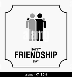 Happy Friendship Day text for friends greeting card simple design. Stock Vector