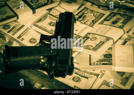 gun and money Stock Photo